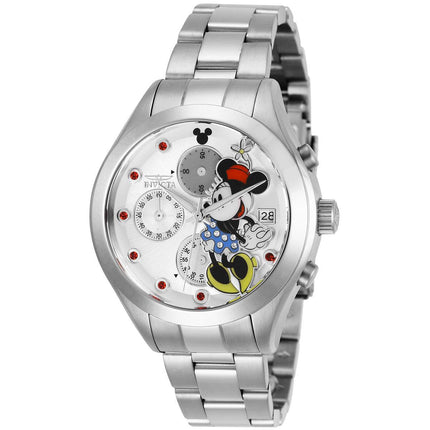 Invicta Women's Chronograph Watch - Disney Minnie Mouse Quartz Silver Bracelet | 27401 ,