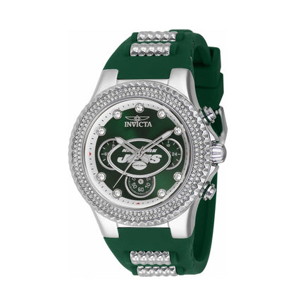 Invicta Women's Chronograph Watch - NFL New York Jets Silver and Green Strap | 42755 ,