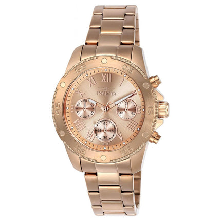 Invicta Women's Chronograph Watch - Wildflower Rose Gold Dial Bracelet | 21732 ,