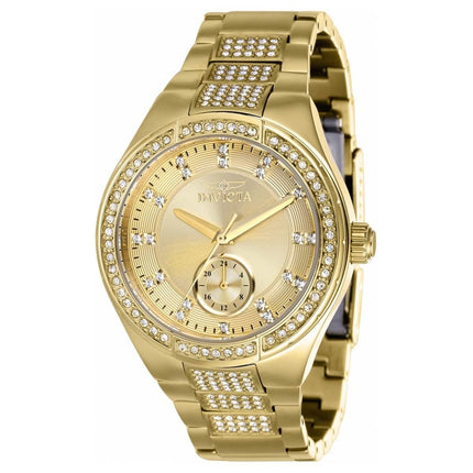 Invicta Women's Crystal Watch - Specialty Quartz Gold Tone Dial Bracelet | 38631 ,