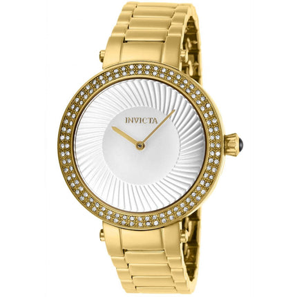 Invicta Women's Crystal Watch - Specialty White Dial Yellow Gold Bracelet | 27004 ,