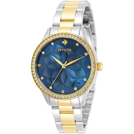 Invicta Women's Crystal Watch - Wildflower Blue Dial Two Tone Bracelet | 30719 ,