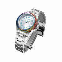 Invicta Women's CZ Watch - Angel Swiss Quartz Silver Dial Steel Bracelet | 40228 ,