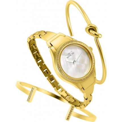 Invicta Women's Diamond Watch - Angel Diamond MOP Dial Yellow Gold Bracelet | 28505 ,