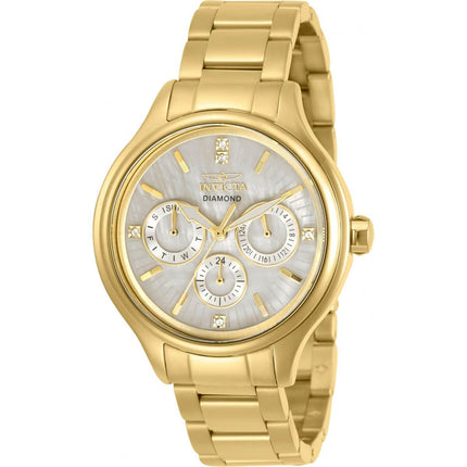 Invicta Women's Diamond Watch - Angel White MOP Dial Yellow Gold Bracelet | 30959 ,