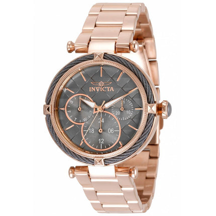 Invicta Women's Japanese Quartz Watch - Bolt Gunmetal Dial Rose Gold Bracelet | 35830 ,