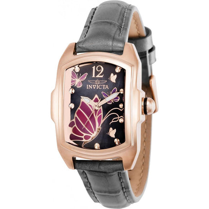 Invicta Women's Japanese Quartz Watch - Lupah Black Mop Dial Leather Strap | 37114 ,