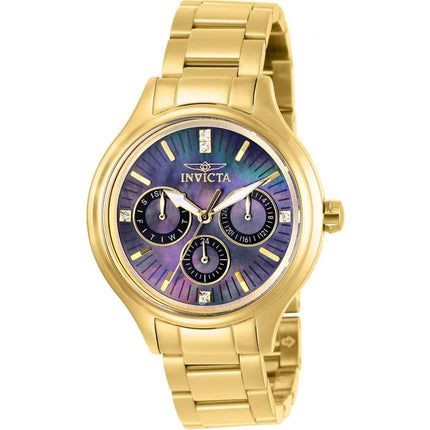 Invicta Women's Quartz Watch - Angel Black MOP Dial Yellow Gold Bracelet | 28735 ,