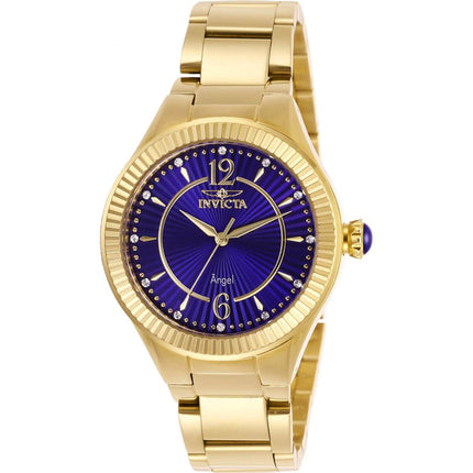 Invicta Women's Quartz Watch - Angel Blue Dial Yellow Gold Bracelet | 28281 ,