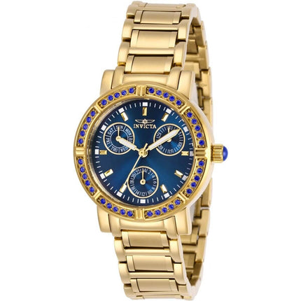 Invicta Women's Quartz Watch - Angel Blue Dial Yellow Gold Bracelet | 29116 ,