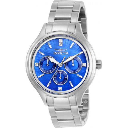 Invicta Women's Quartz Watch - Angel Blue MOP Dial Silver Tone Bracelet | 28740 ,