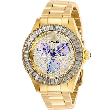 Invicta Women's Quartz Watch - Angel Charcoal MOP Dial Yellow Gold Bracelet | 28449 ,
