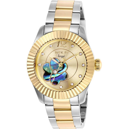 Invicta Women's Quartz Watch - Angel Crystal Gold Tone Dial Two Tone Bracelet | 27442 ,