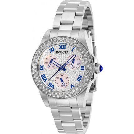 Invicta Women's Quartz Watch - Angel Crystal MOP Dial Silver Tone Bracelet | 28473 ,