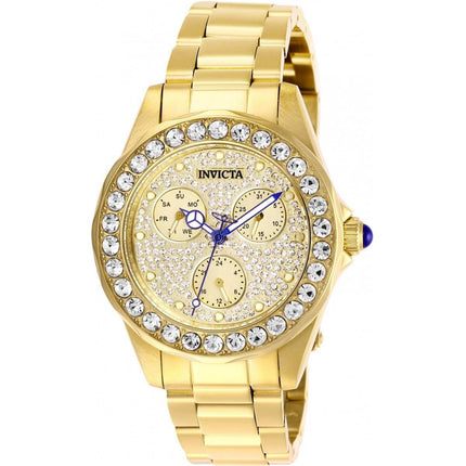 Invicta Women's Quartz Watch - Angel Crystal Pave Gold Tone Dial Bracelet | 28461 ,