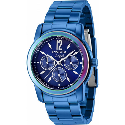 Invicta Women's Quartz Watch - Angel Day-Date Blue Stainless Steel Bracelet | 40225 ,