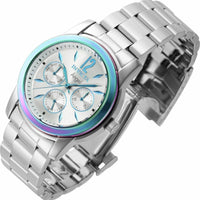 Invicta Women's Quartz Watch - Angel Day-Date Silver Dial Steel Bracelet | 40222 ,