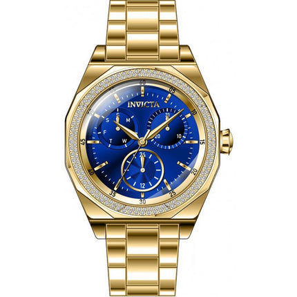 Invicta Women's Quartz Watch - Angel Diamond Blue Dial Yellow Gold Bracelet | 38562 ,
