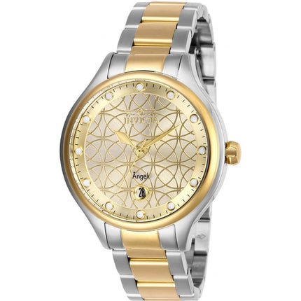 Invicta Women's Quartz Watch - Angel Gold Tone Dial Two Tone Bracelet | 27435 ,