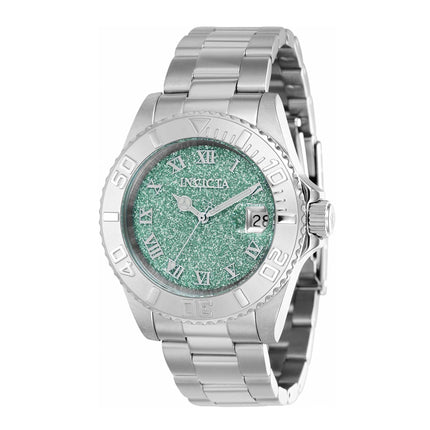 Invicta Women's Quartz Watch - Angel Green Glitter Dial Silver Tone Bracelet | 40159 ,