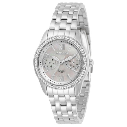 Invicta Women's Quartz Watch - Angel Mother of Pearl Dial Silver Tone Bracelet | 31376 ,