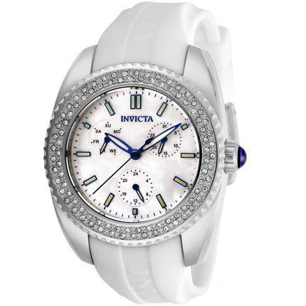 Invicta Women's Quartz Watch - Angel Mother of Pearl Dial White Strap | 28486 ,