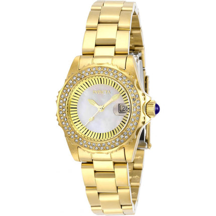 Invicta Women's Quartz Watch - Angel Mother of Pearl Dial Yellow Gold Bracelet | 28444 ,
