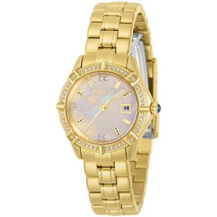 Invicta Women's Quartz Watch - Angel Mother of Pearl Dial Yellow Gold Bracelet | 31372 ,