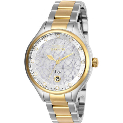 Invicta Women's Quartz Watch - Angel Oyster White Dial Two Tone Bracelet | 27436 ,
