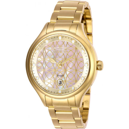 Invicta Women's Quartz Watch - Angel Pink Oyster and Gold Tone Dial Bracelet | 27765 ,