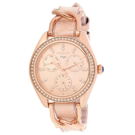 Invicta Women's Quartz Watch - Angel Rose Gold Tone Dial Strap Crystal | 31206 ,