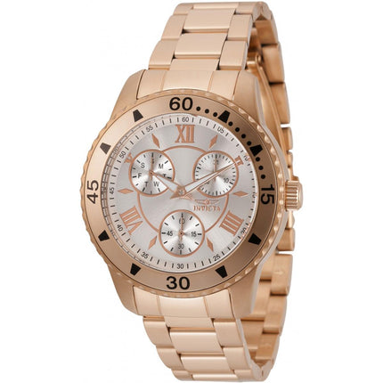 Invicta Women's Quartz Watch - Angel Silver Dial Rose Gold Steel Bracelet | 35829 ,
