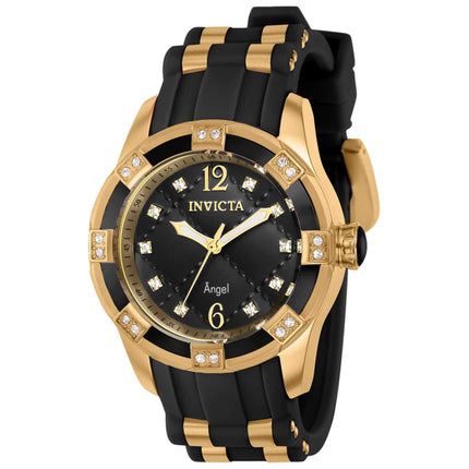 Invicta Women's Quartz Watch - Angel Two Tone Black and Yellow Gold Strap | 36716 ,