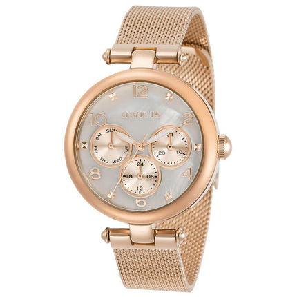 Invicta Women's Quartz Watch - Angel White Dial Rose Gold Tone Bracelet | 31528 ,