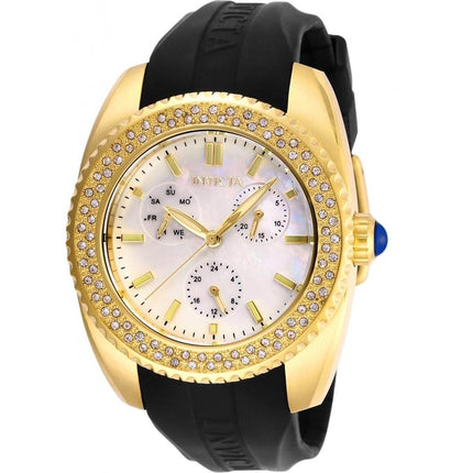 Invicta Women's Quartz Watch - Angel White MOP Dial Black Rubber Strap | 28489 ,