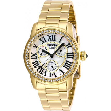 Invicta Women's Quartz Watch - Angel White MOP Dial Yellow Gold Bracelet | 28472 ,