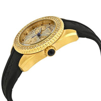 Invicta Women's Quartz Watch - Angel Yellow Gold Case Black Rubber Strap | 28485 ,