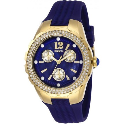 Invicta Women's Quartz Watch - Angel Yellow Gold Case Blue Rubber Strap | 29087 ,