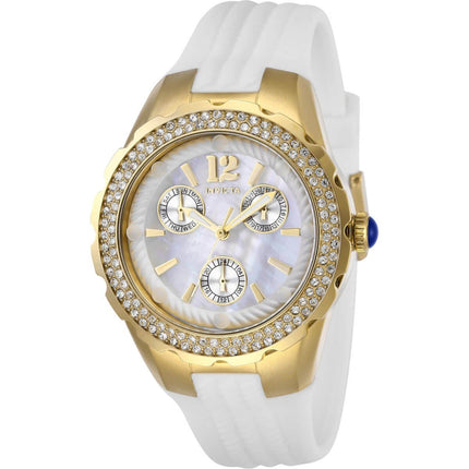 Invicta Women's Quartz Watch - Angel Yellow Gold Case Oyster White Dial Strap | 29086 ,
