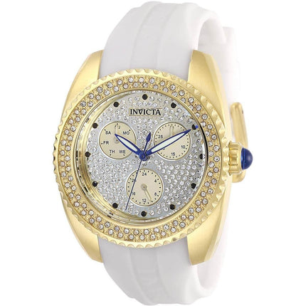 Invicta Women's Quartz Watch - Angel Yellow Gold Case White Rubber Strap | 28484 ,