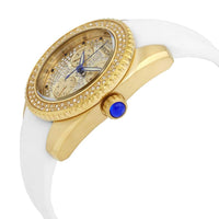 Invicta Women's Quartz Watch - Angel Yellow Gold Case White Rubber Strap | 28484 ,