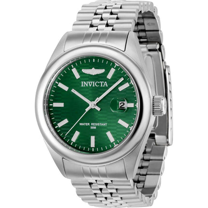 Invicta Women's Quartz Watch - Aviator Green Dial SS Bracelet Date Display | 38423 ,