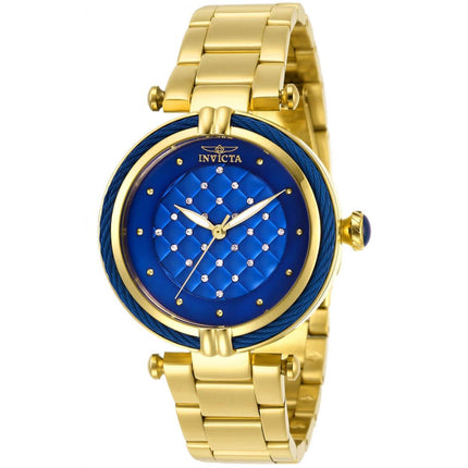 Invicta Women's Quartz Watch - Bolt Crystal Blue MOP Dial Yellow Gold Bracelet | 28931 ,