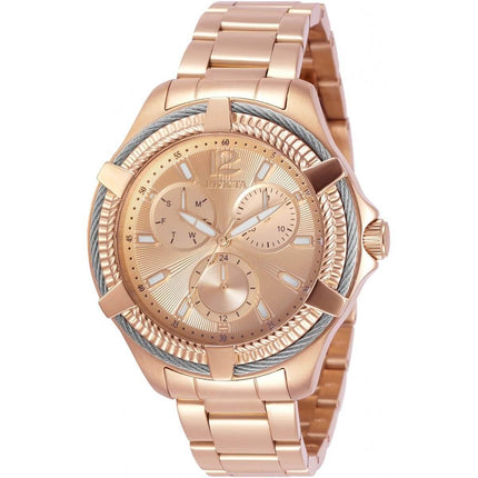 Invicta Women's Quartz Watch - Bolt Day-Date Rose Gold Dial Bracelet | 30898 ,
