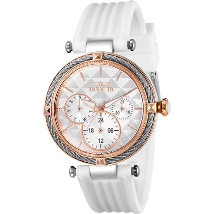 Invicta Women's Quartz Watch - Bolt Rose Gold Case White Dial Rubber Strap | 28972 ,