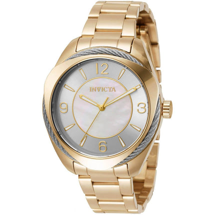 Invicta Women's Quartz Watch - Bolt Silver and White Dial Yellow Gold Bracelet | 31220 ,