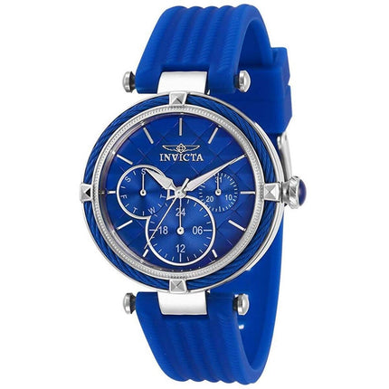 Invicta Women's Quartz Watch - Bolt Silver Tone Case Blue Dial Rubber Strap | 28965 ,