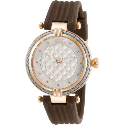 Invicta Women's Quartz Watch - Bolt White Dial Brown Rubber Strap | 31029 ,