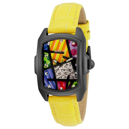 Invicta Women's Quartz Watch - Britto Black Case Yellow Leather Strap | 32410 ,
