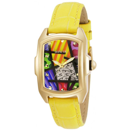 Invicta Women's Quartz Watch - Britto Gold Tone Case Yellow Leather Strap | 32407 ,